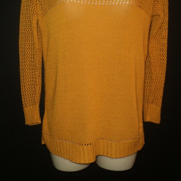Serendipity by Victoria Sweater Size L Melon-Gold Cold Shoulder Long Sleeves - Picture 3 of 5